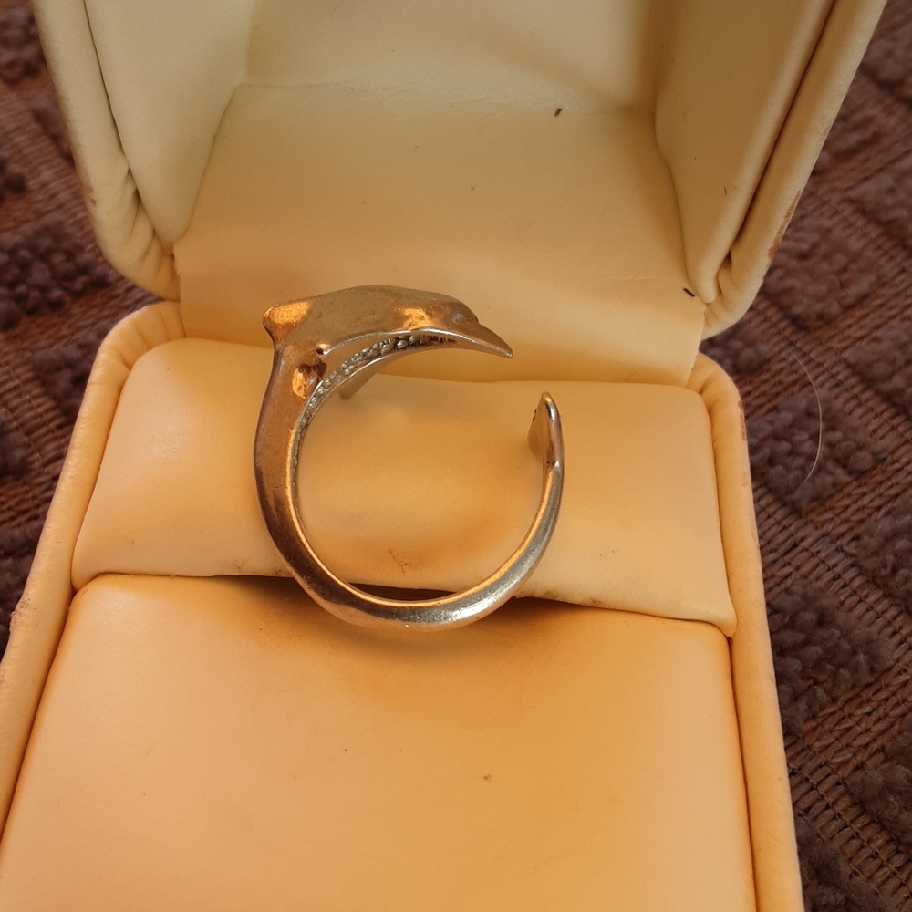 .925 sterling silver dolphin ring for women and ch
